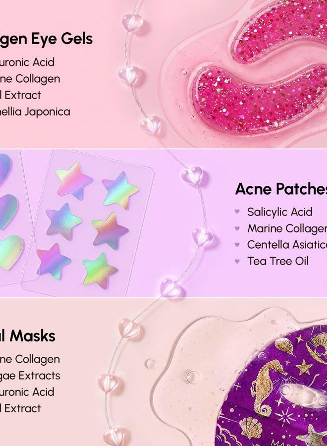 MAREE Valentines Day Gifts for Her – Skincare Gift Box – Under Eye Patches, Collagen Face Mask & Cute Star Pimple Patches – Valentines Gifts for Her, Gift Box for Women, Mom & Self-Care Lovers - Image 5